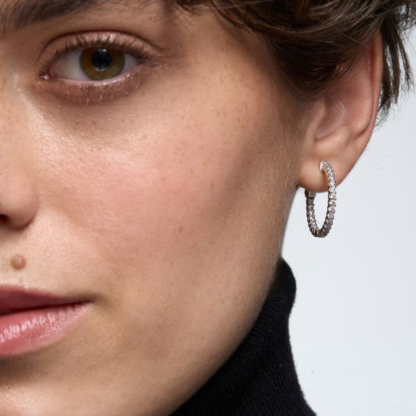 Kolczyki srebrne z cyrkoniami - koła - Scarlet