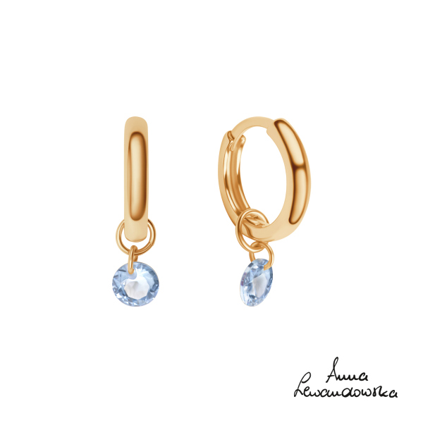 Kolczyki srebrne z niebieskimi spinelami - Bloom