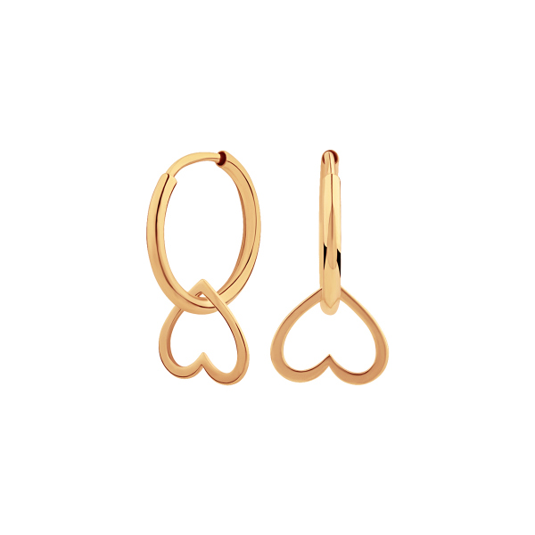 Kolczyki złote - serca