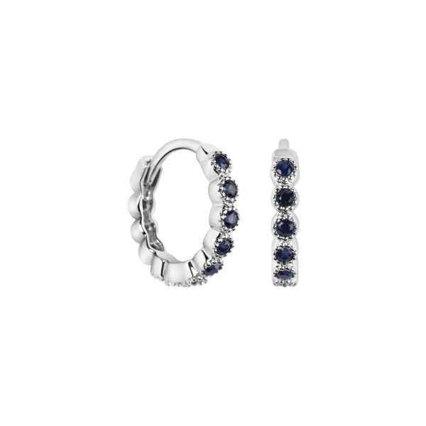 Kolczyki z białego złota z szafirami - koła