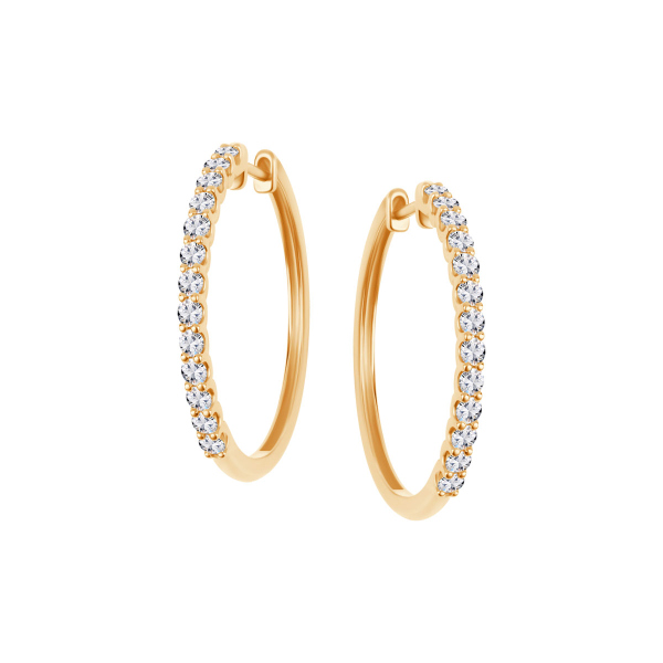 Kolczyki złote z diamentami laboratoryjnymi YES Responsible Diamond - koła - Harmony