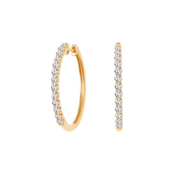 Kolczyki złote z diamentami laboratoryjnymi YES Responsible Diamond - koła - Harmony