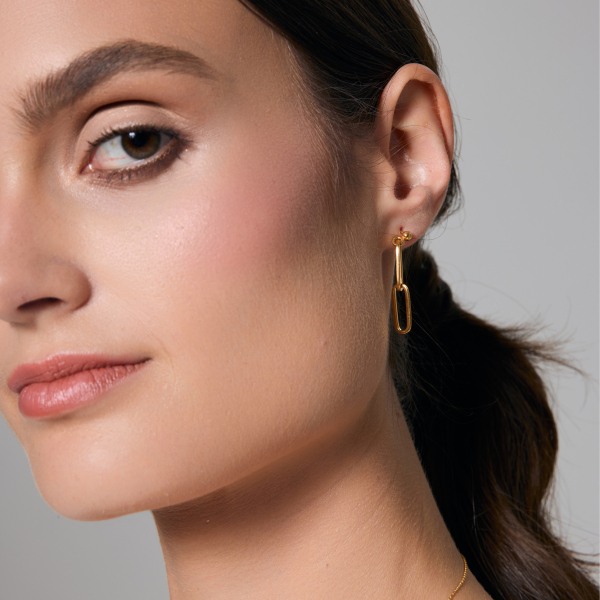 Kolczyki srebrne pozłacane - Chains