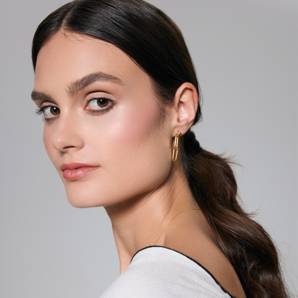 Kolczyki srebrne pozłacane - Chains