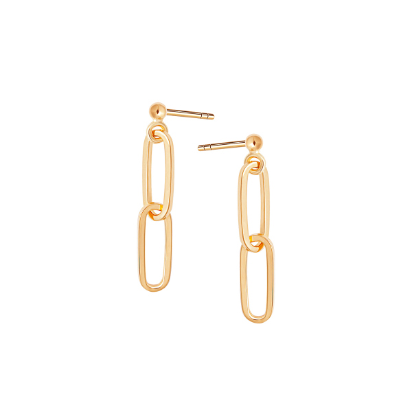 Kolczyki srebrne pozłacane - Chains