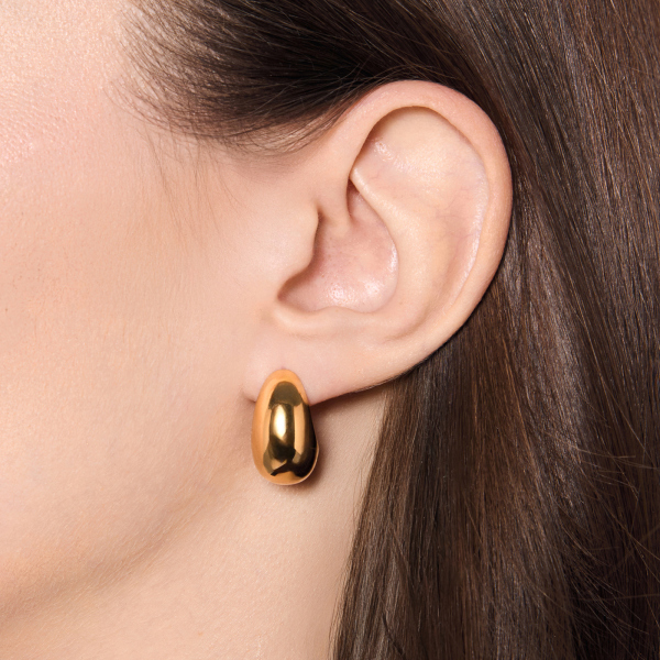 Kolczyki srebrne pozłacane - łezki - Simple