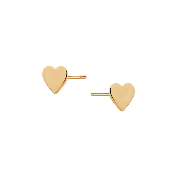 Kolczyki srebrne pozłacane - serce - Hearts