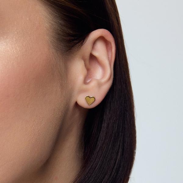 Kolczyki srebrne pozłacane - serce - Hearts