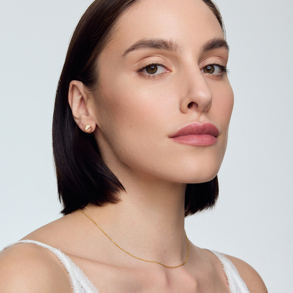 Kolczyki srebrne pozłacane z cyrkoniami - 0,9 cm - Unique