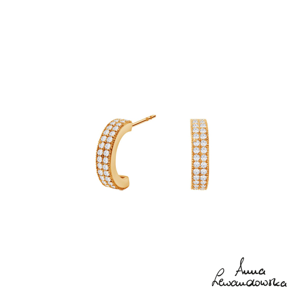 Kolczyki srebrne pozłacane z cyrkoniami - Scarlet