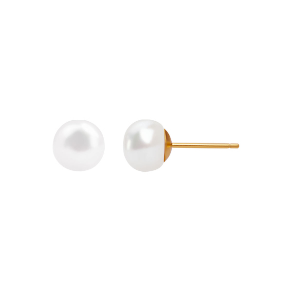 Kolczyki srebrne pozłacane z perłami - Pearls
