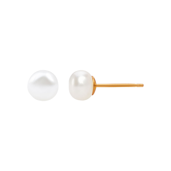 Kolczyki srebrne pozłacane z perłami - Pearls