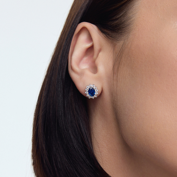 Kolczyki srebrne z cyrkoniami i spinelami - Bloom