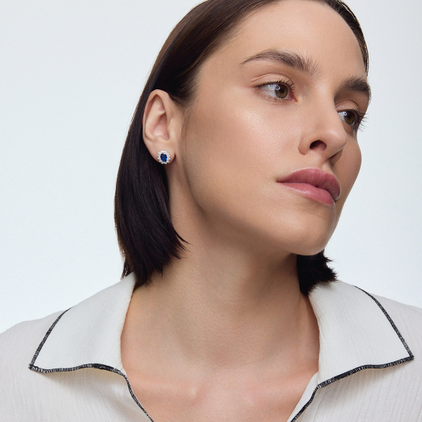 Kolczyki srebrne z cyrkoniami i spinelami - Bloom