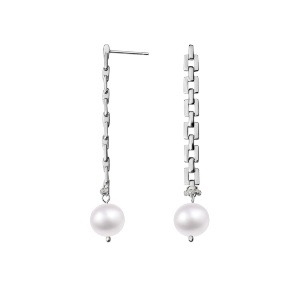 Kolczyki srebrne z perłami i cyrkoniami - Pearls