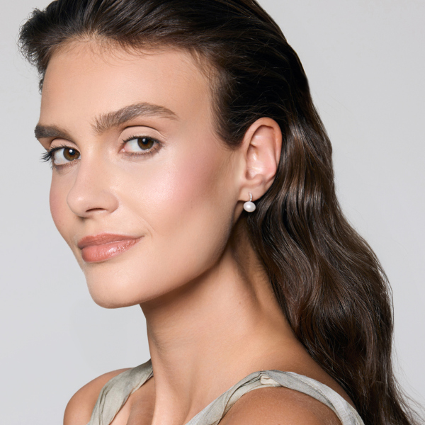 Kolczyki srebrne z perłami i cyrkoniami - Pearls of Sky