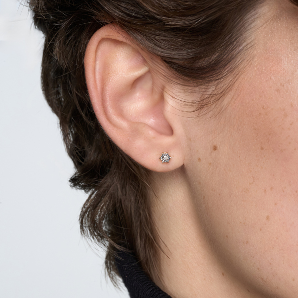 Kolczyki z dwukolorowego złota z diamentami - YES illusion