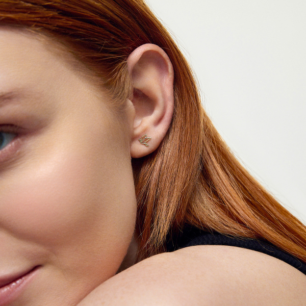 Kolczyki złote - ptaki - Mini