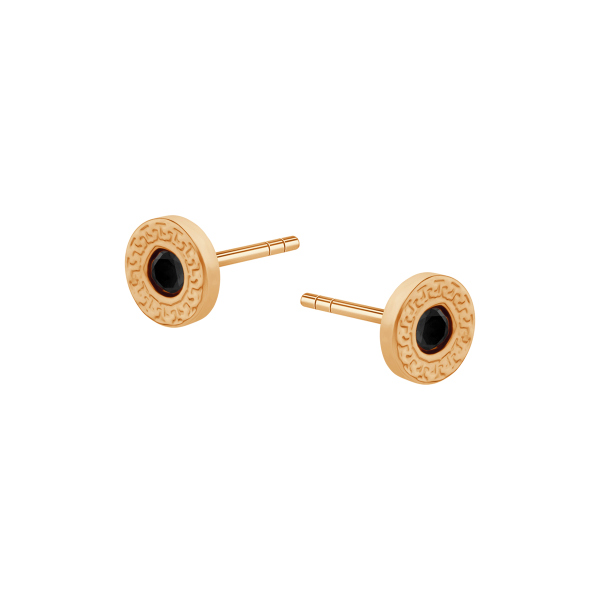 Kolczyki złote z czarnymi cyrkoniami