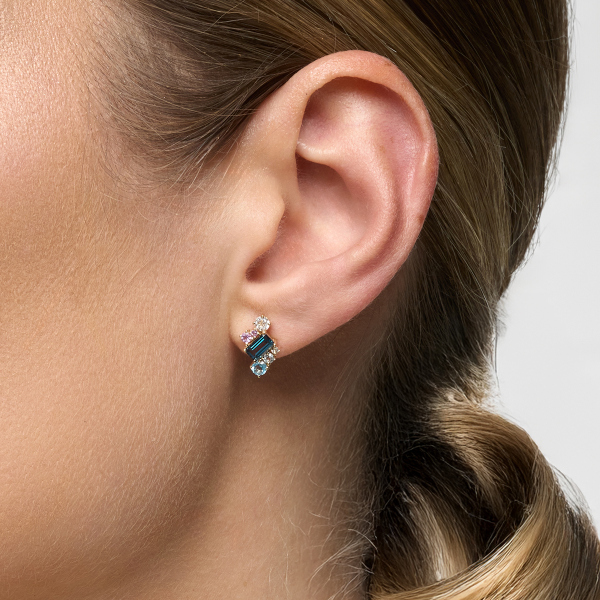 Kolczyki złote z ametystami i topazami - Iris