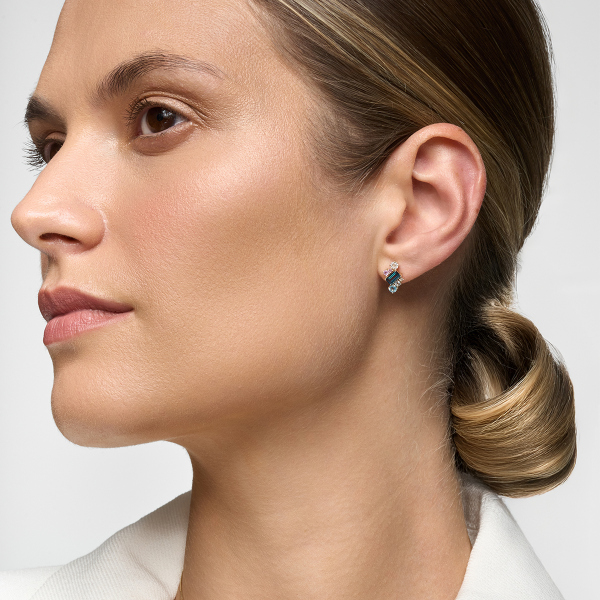 Kolczyki złote z ametystami i topazami - Iris