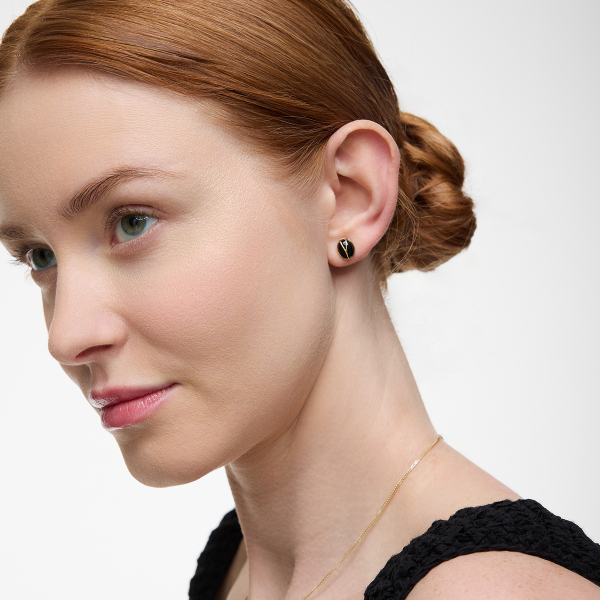 Kolczyki złote z onyksem - Skarabeusz