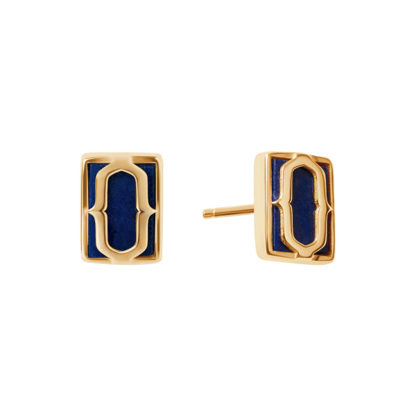Kolczyki złote z lapis lazuli - Nomad