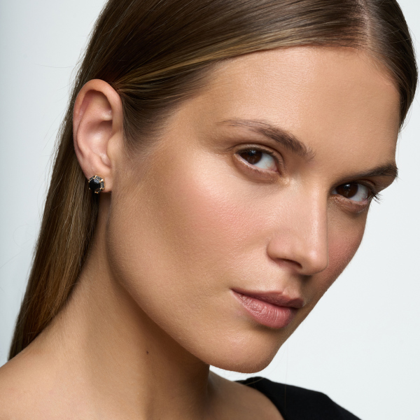 Kolczyki złote z onyksami i czarnymi diamentami - Midnight