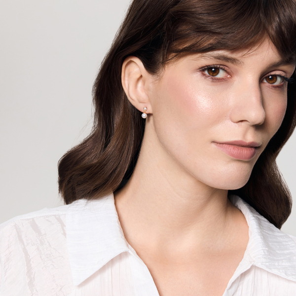 Kolczyki złote z perłami i cyrkoniami