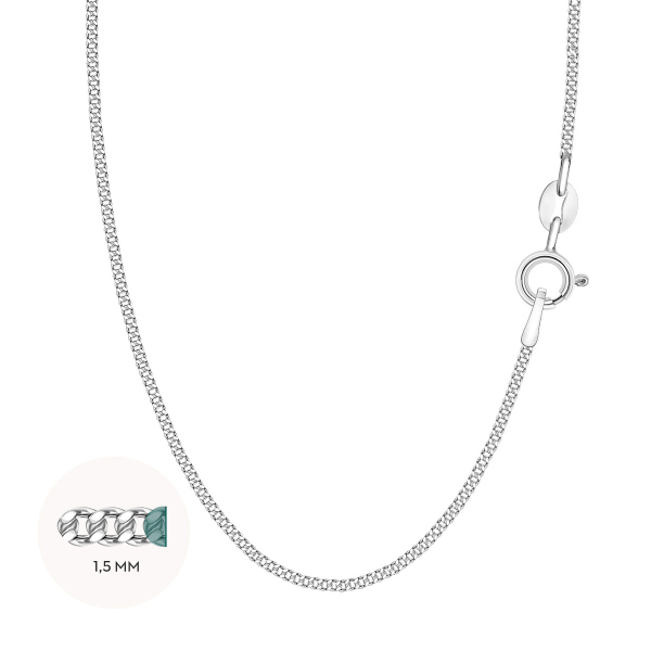 Łańcuszek srebrny - pancerka - 1,5 mm