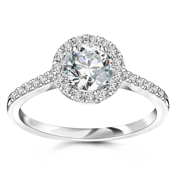 Pierścionek z białego złota z diamentem YES Hearts & Arrows - 1,0 ct - Metropolitan