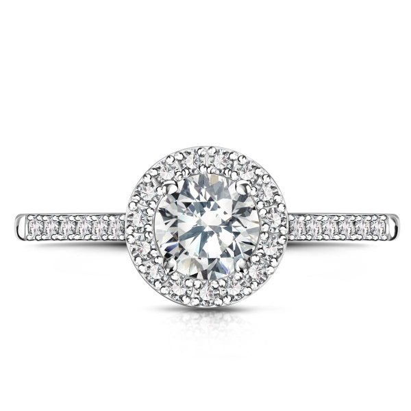 Pierścionek z białego złota z diamentem YES Hearts & Arrows - 1,0 ct - Metropolitan