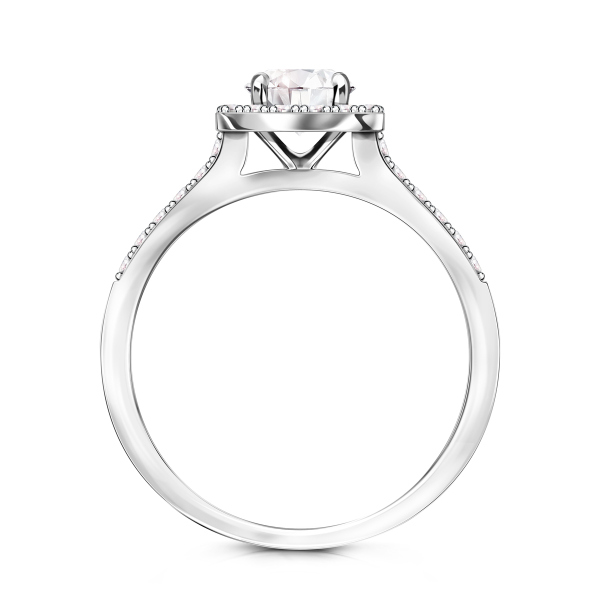 Pierścionek z białego złota z diamentem YES Hearts & Arrows - 1,0 ct - Metropolitan