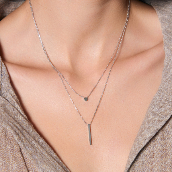 Naszyjnik srebrny kaskadowy - Simple