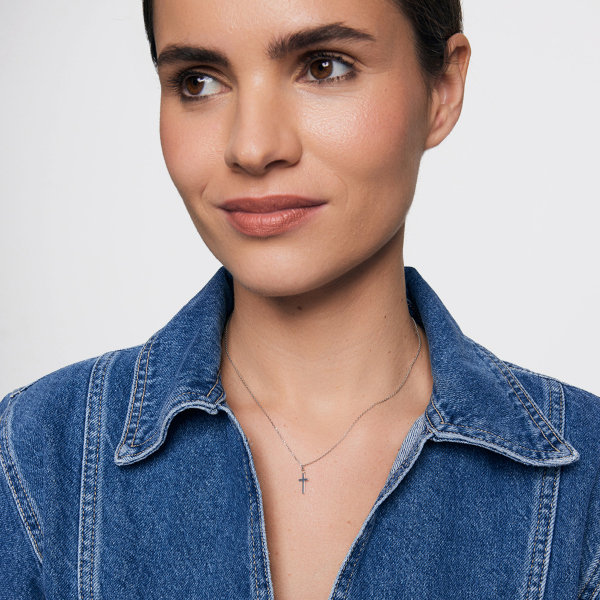 Naszyjnik srebrny - krzyżyk - Simple