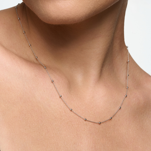 Naszyjnik srebrny - kulki - Simple