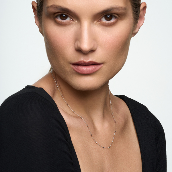 Naszyjnik srebrny - kulki - Simple