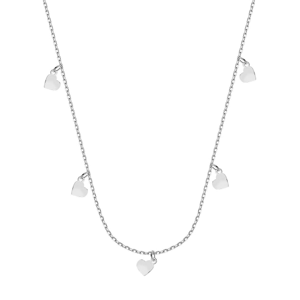Naszyjnik srebrny - serca - Love