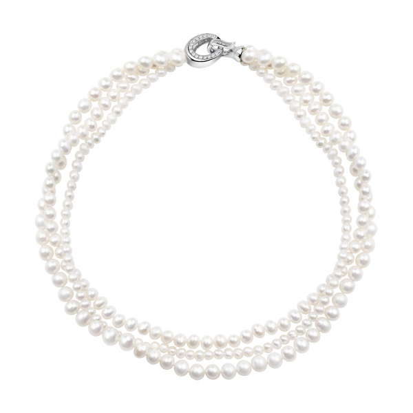 Naszyjnik z pereł z cyrkoniami - Pearls 