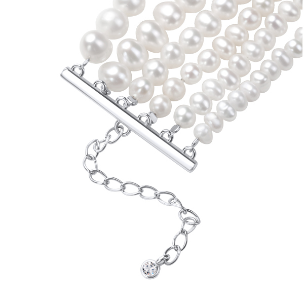 Naszyjnik z pereł z cyrkoniami - Pearls