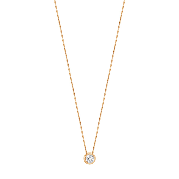 Naszyjnik złoty z cyrkonią - koło