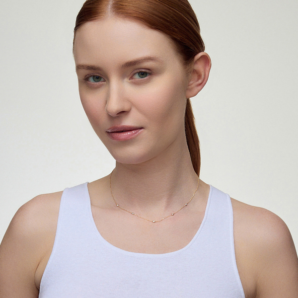 Naszyjnik złoty z cyrkoniami - Mystery