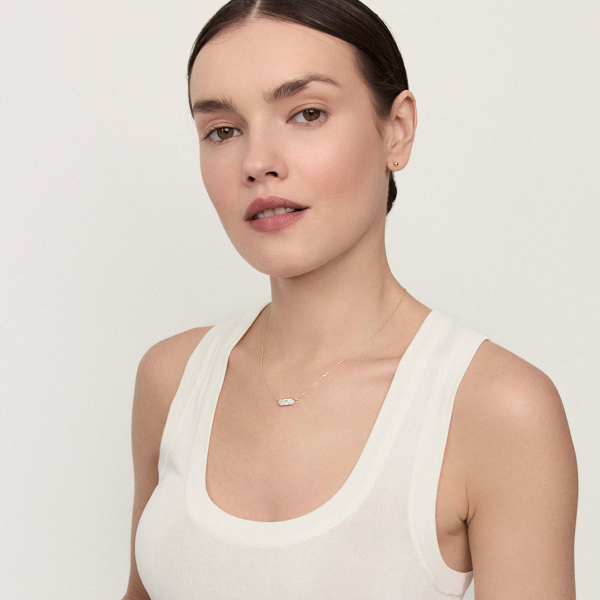 Naszyjnik złoty z masą perłową - Pearls