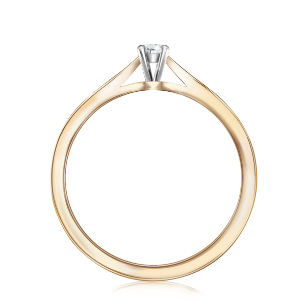 Pierścionek złoty z diamentem H/SI - 0,10 ct - Éternel 