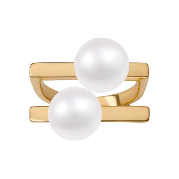 Pierścionek srebrny pozłacany z perłami - Pearls