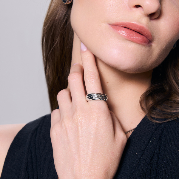 Pierścionek srebrny - skręcany - Simple