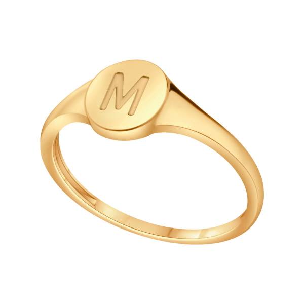 Pierścionek złoty - litera M