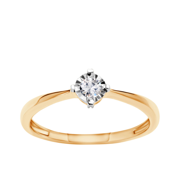 Pierścionek złoty z diamentem