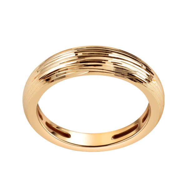 Pierścionek złoty ze żłobieniami