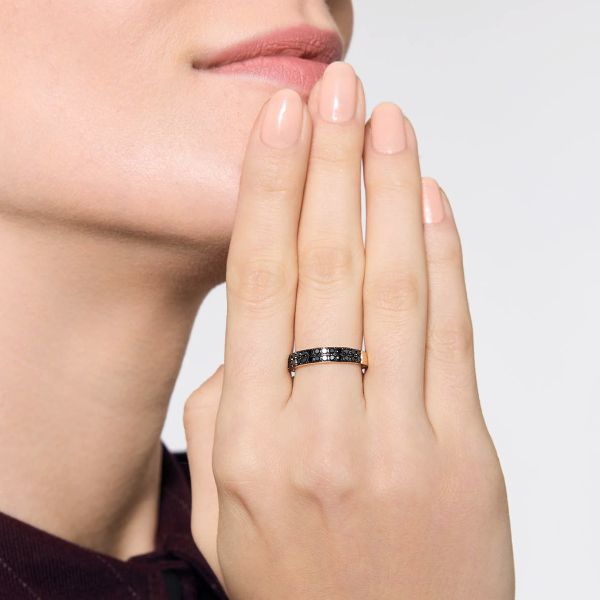 Pierścionek złoty z czarnymi diamentami - Midnight